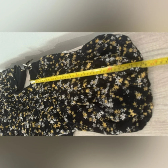 Free People Intimately Free Dessa Floral Bodysuit Black Balloon Sleeves Size Sm - Picture 5 of 14